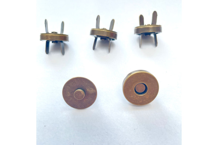 19mm Antique Gold Magnetic Bag Fasteners
