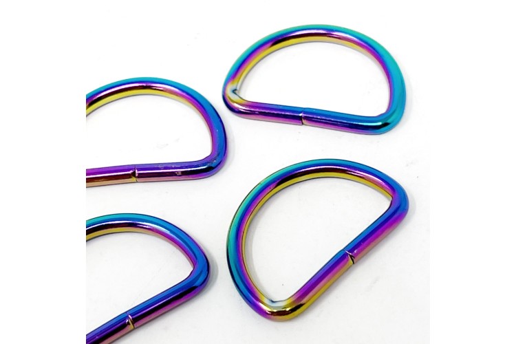 Rainbow D-Rings 25mm Metal