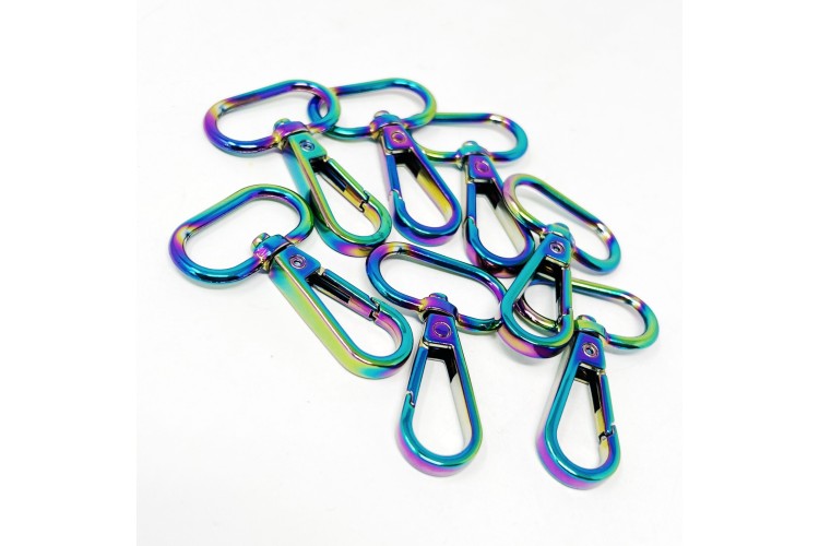 Rainbow Snap Hooks 25mm Metal