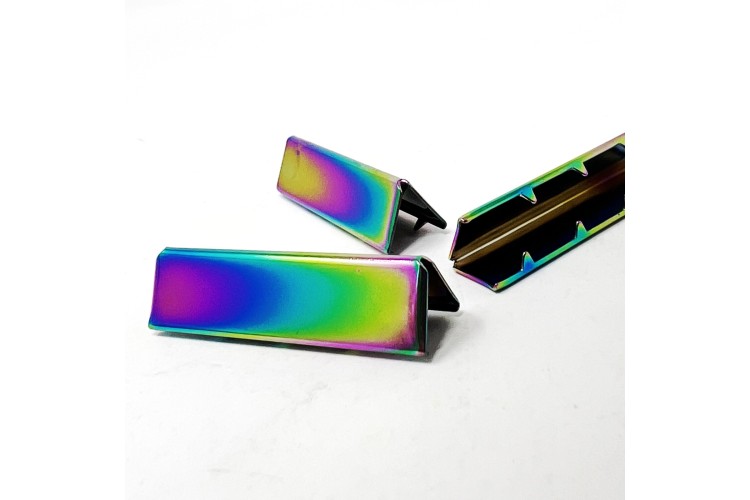 38mm Belt, Strap Crimp Ends Rainbow