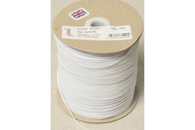 4mm Corded Elastic White (5034C)