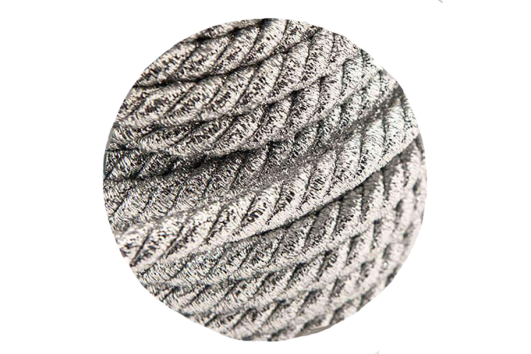 6mm Twisted Metallic Silver Cord