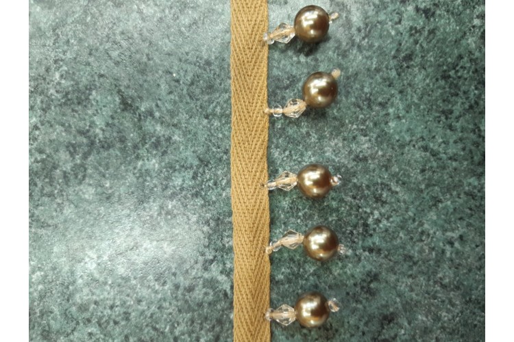 Antique Gold Beaded Trim 1m Clearance