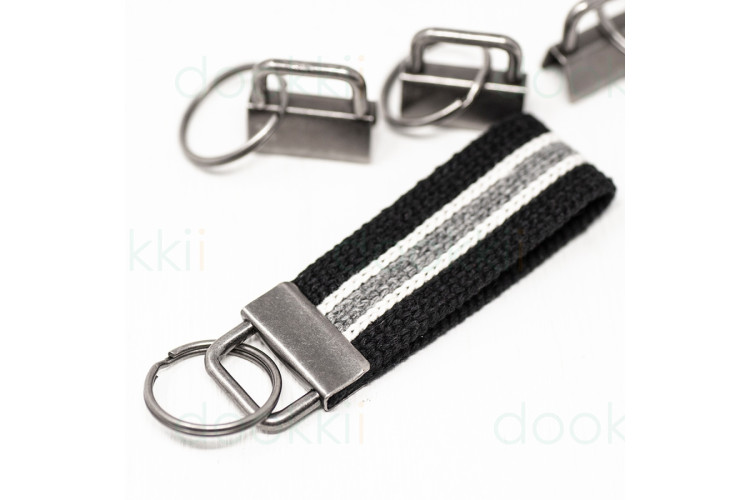 Antique Silver Key Fobs 25mm Metal