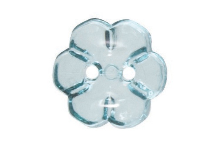 Aqua Blue Flower Button 12mm 2 Hole