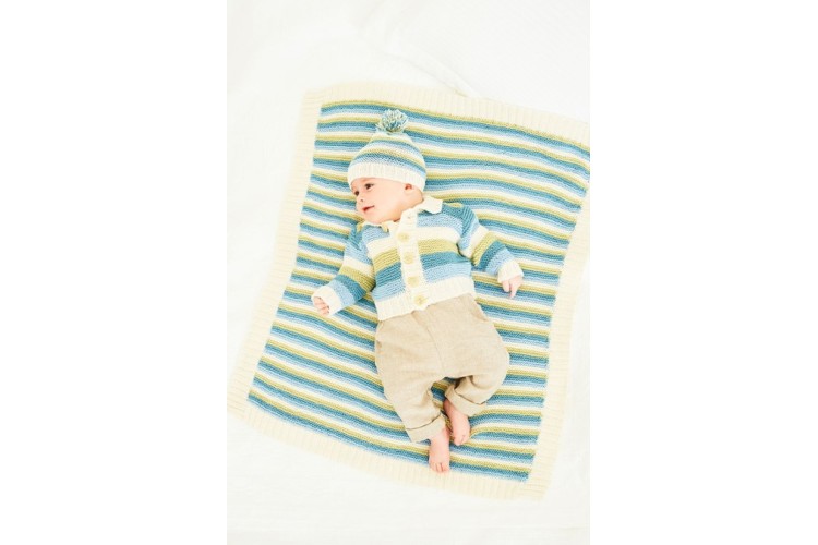 Baby Cardigan, Hat & Blanket Pattern DK 9831