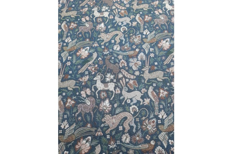 Bangalore Tapestry Fabric Dark Blue