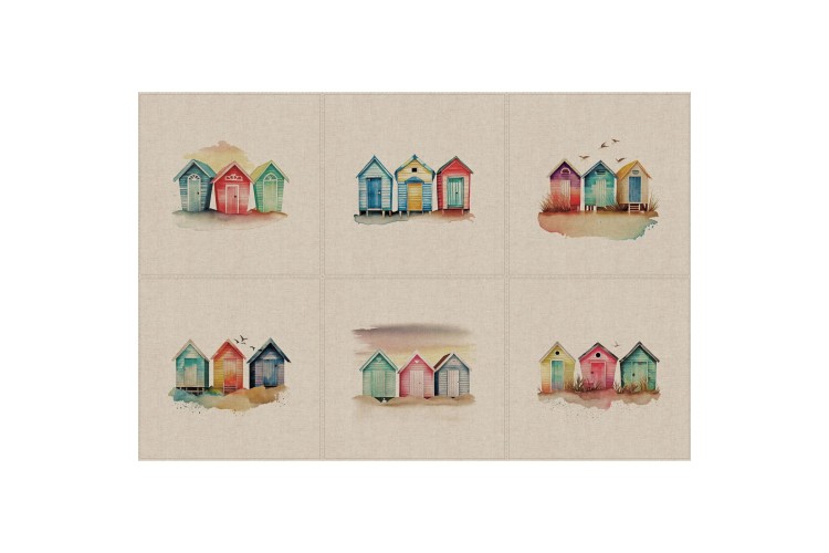 Beach Huts 6 x Assorted Panels