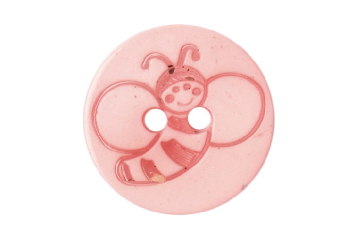 Bee Buttons Light Pink 15mm 2B/1948