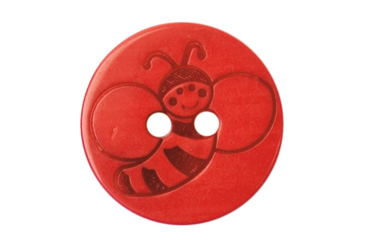 Bee Buttons Red 15mm 2B/1949