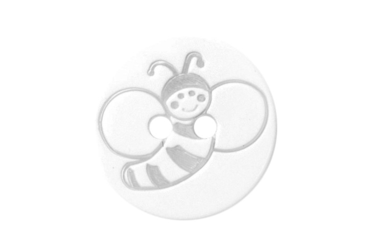 Bee Buttons White 15mm 2B/1947