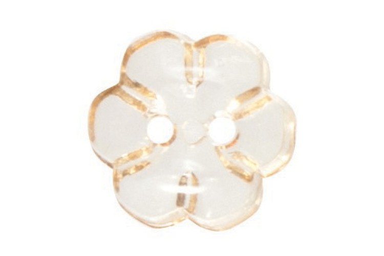 Beige Flower Button 12mm 2 Hole