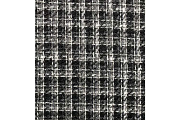 Black & White Poly-Wool Plaid