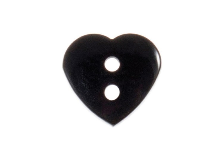 Black Heart Button 15mm