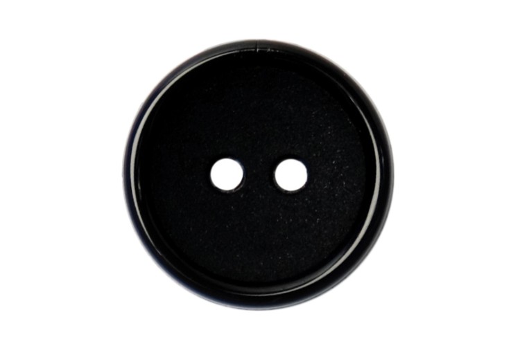 Black Rimmed Button 16mm 2 Hole