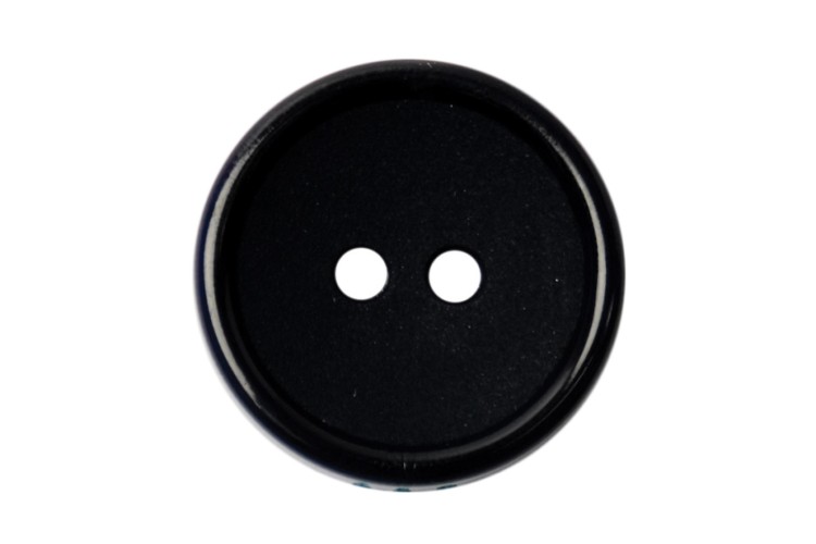 Black Rimmed Button 19mm 2 Hole