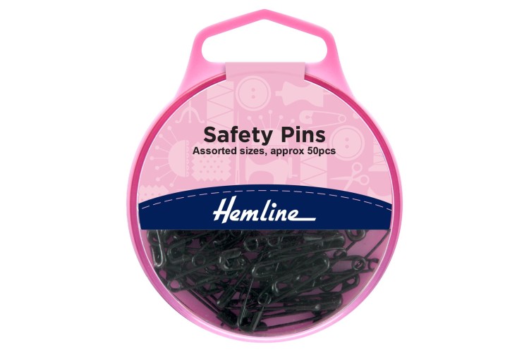 Black Safety Pins Assorted