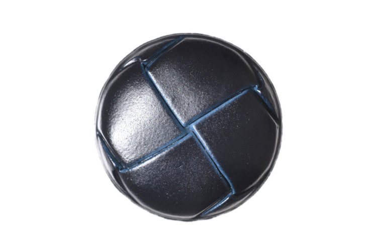 Blue Football Shank Button 25mm