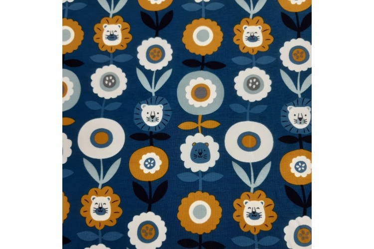 Blue Lion Floral Cotton Jersey
