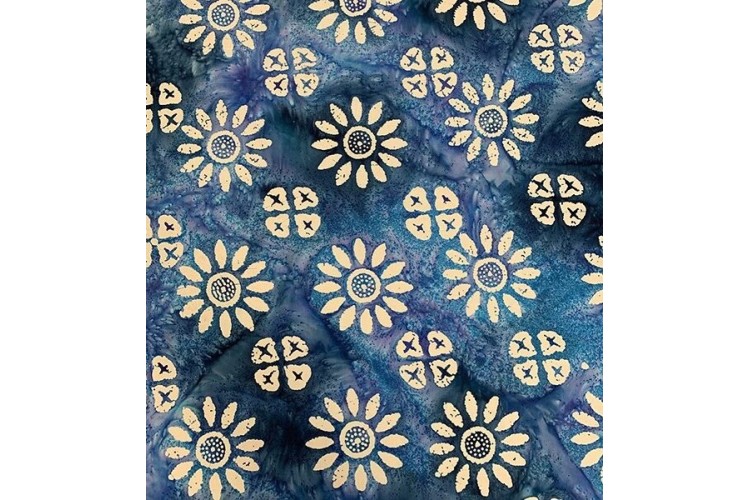 Blue Sunflower Batik