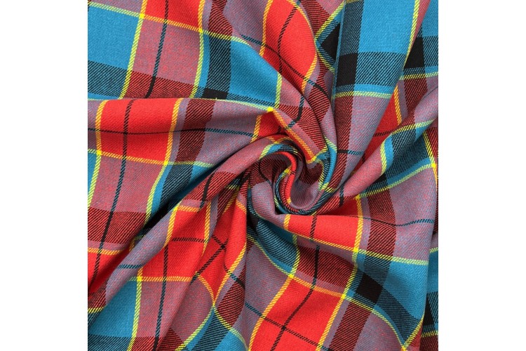 Brushed Cotton Tartan - Blue & Red