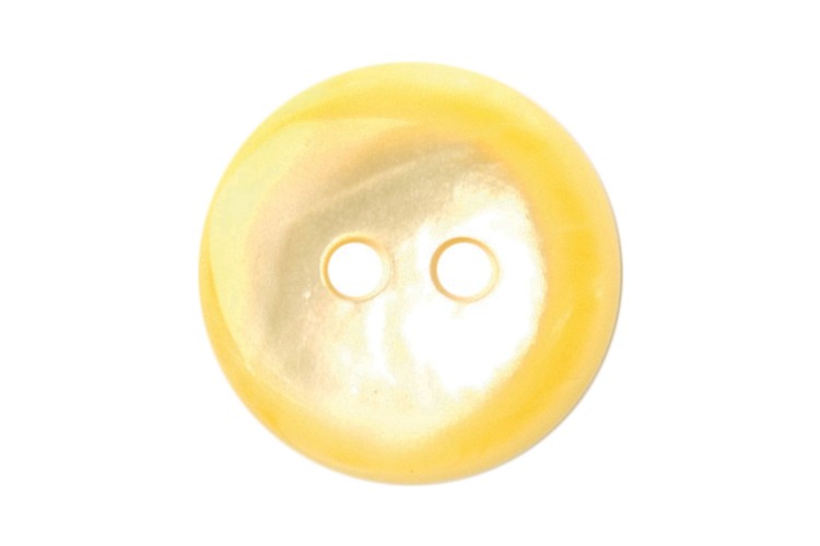 Yellow Pearl Button 14mm
