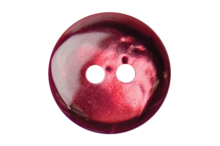 Burgundy Rimmed Button 14mm