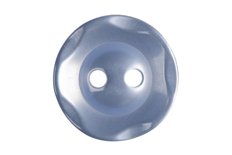 Button Scalloped Edge 14mm Pale Blue