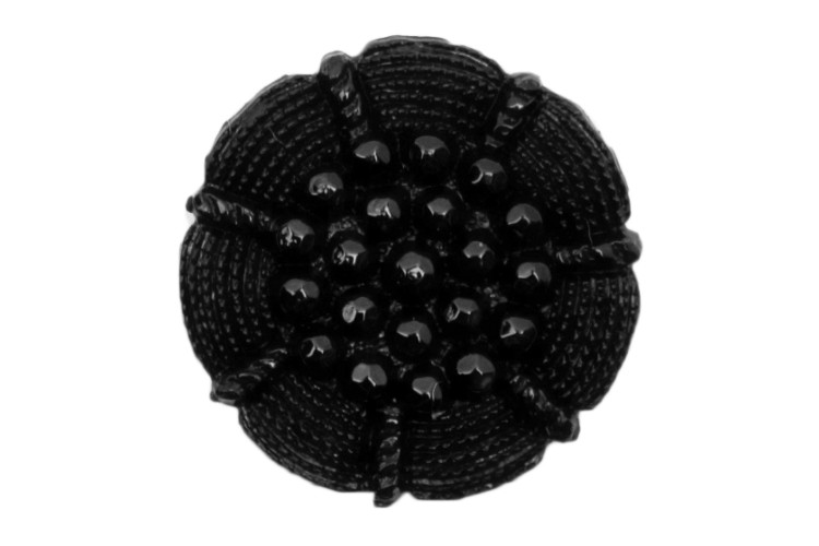Button Black Fancy Centre 19mm