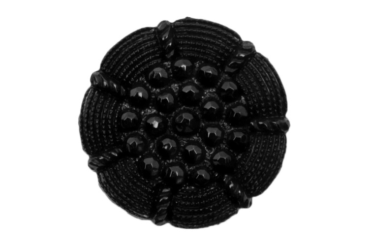 Button Black Fancy Centre 23mm