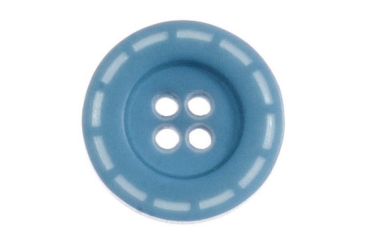 Buttons Stitched Design 18mm Aqua