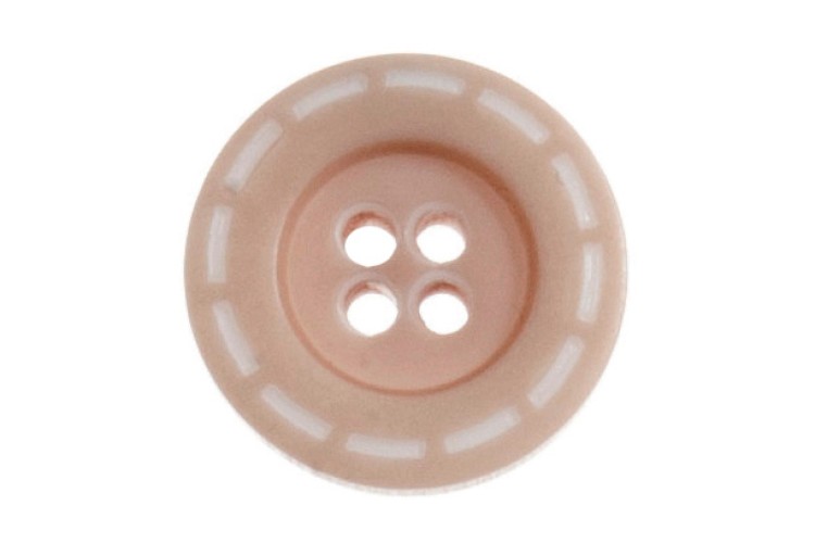 Buttons Stitched Design 18mm Brown