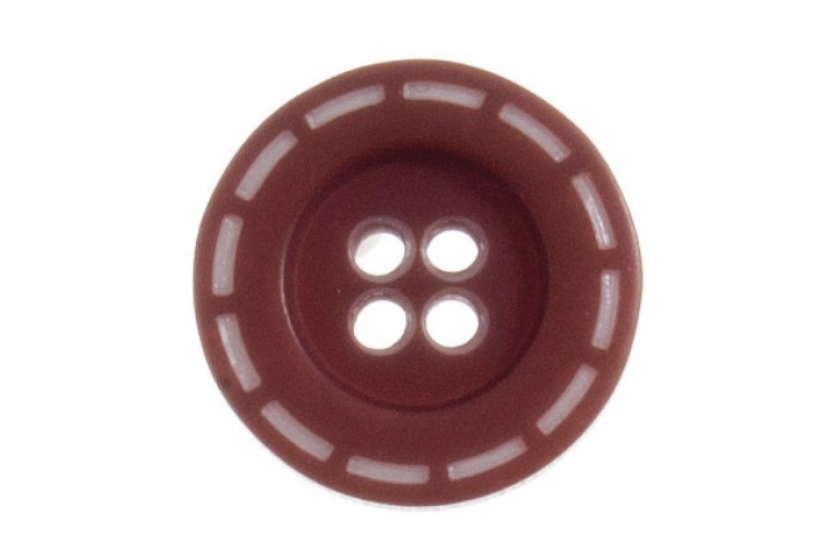 Buttons Stitched Design 18mm Dark Brown