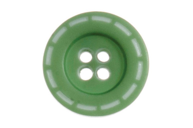 Buttons Stitched Design 18mm Green