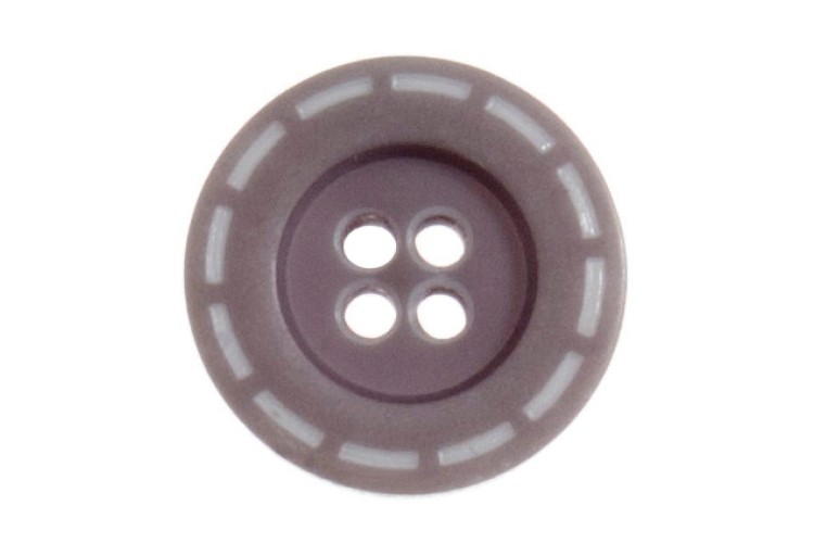 Buttons Stitched Design 18mm Grey