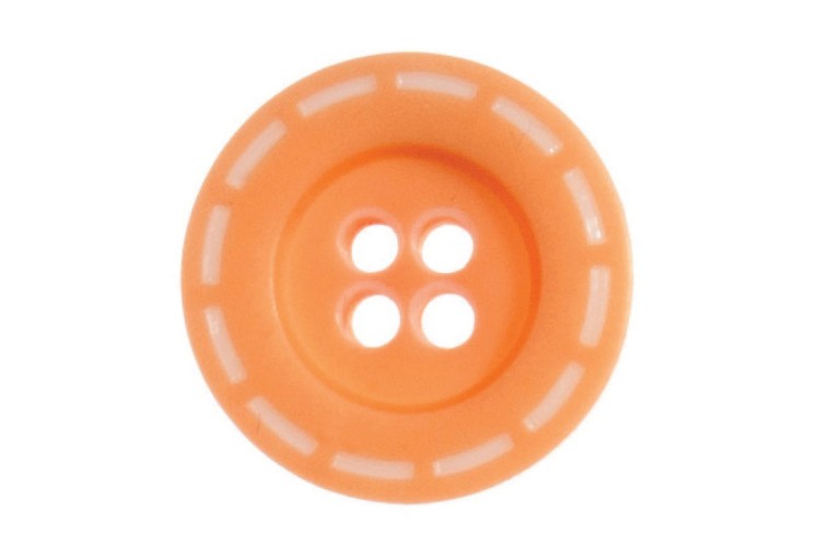 Buttons Stitched Design 18mm Orange