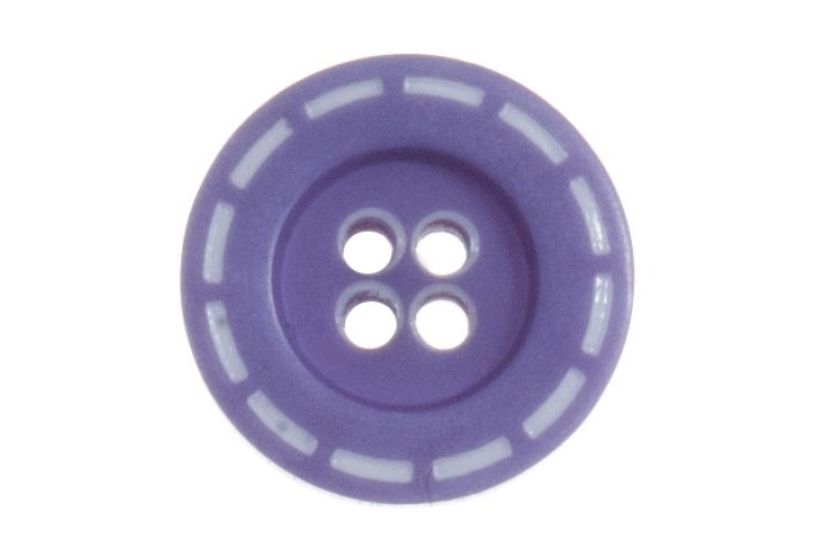 Buttons Stitched Design 18mm Purple
