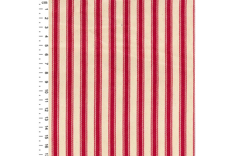 Canvas Ticking Stripe - Red