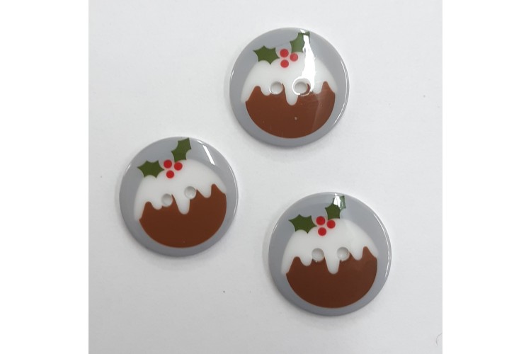 Christmas Pudding Button 24mm