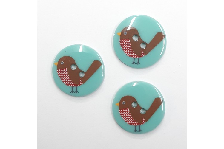 Christmas Robin Button 24mm