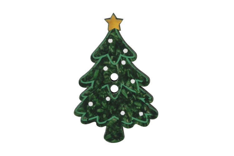 Christmas Tree Buttons 30mm