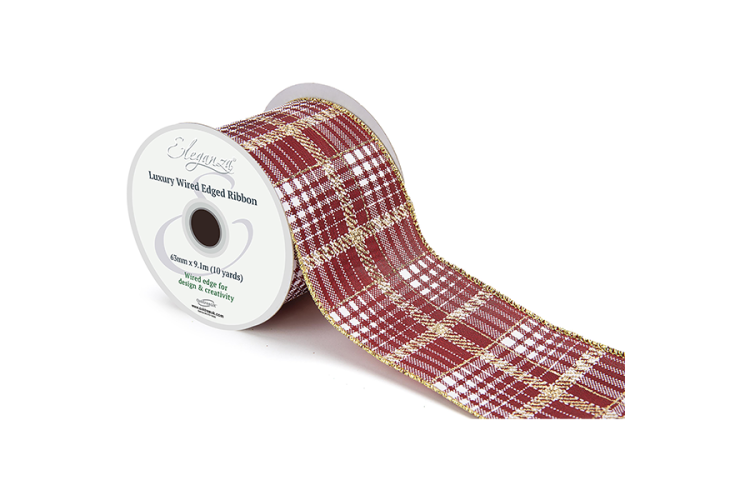 Various Christmas Wired Edge Ribbon 63mm