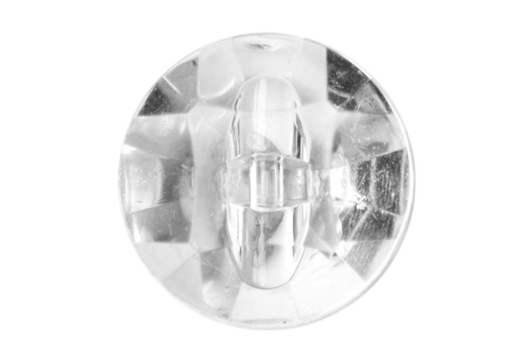 Clear Faceted Shank Button 14mm