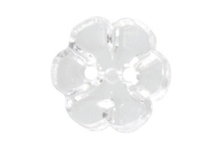Clear Flower Button 12mm 2 Hole