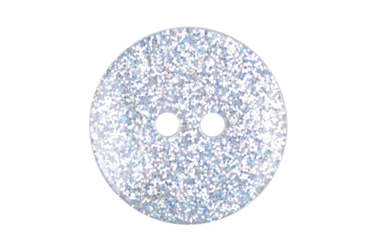 Clear Glitter Round 18mm