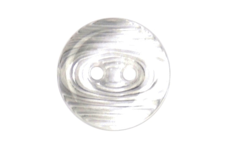 Clear Swirl Button 13mm 2 Hole