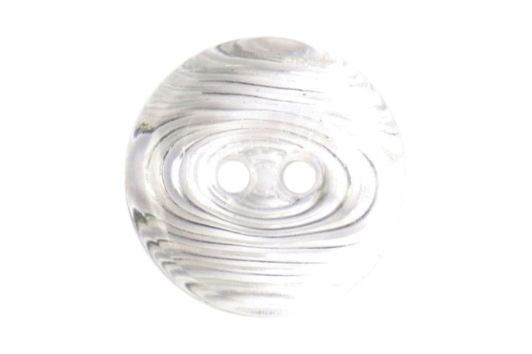 Clear Swirl Button 15mm 2 Hole