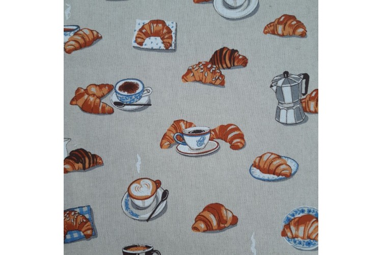 Coffee & Croissants Linen Look