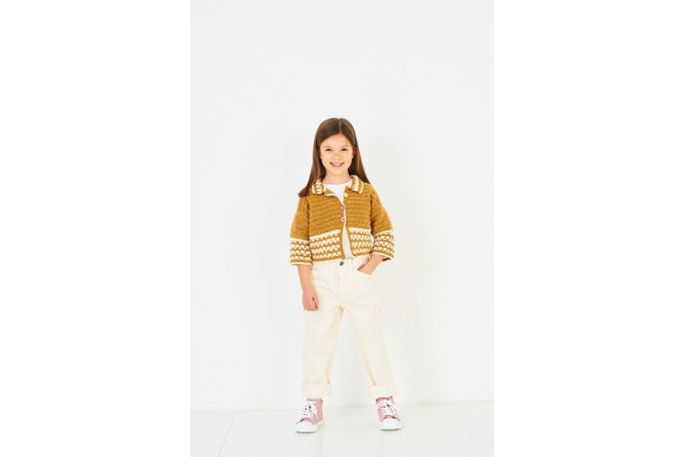 Collared crochet sweater and cardigan 10226
