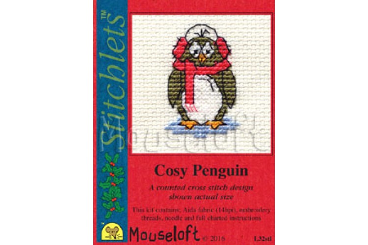 Cosy Penguin Christmas Card Stitch Kit